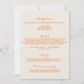 Blauw Oranje Getekende Whimsical All In One Trouwd Kaart (Achterkant)