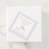 Blauw Oranje Ghost Ek-stro Halloween Strw Kinder Bedankjes Labels (In situ)