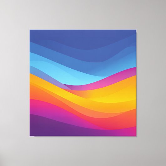 Blauw Oranje Golf Laagjes Canvas Afdruk (Voorkant)