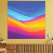 Blauw Oranje Golf Laagjes Canvas Afdruk (Insitu (Woonkamer))
