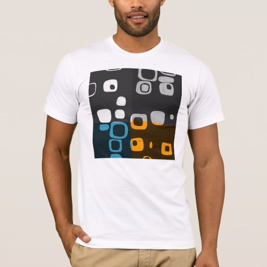 Blauw, Oranje, grijs, Abstract T-shirt met kleuter (Voorkant)