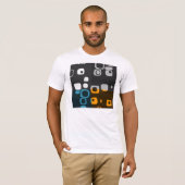 Blauw, Oranje, grijs, Abstract T-shirt met kleuter (Voorkant volledig)