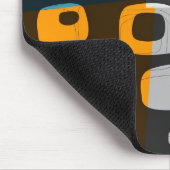 Blauw, Oranje, grijs Retro Abstracte kunst Muismat (Hoek)