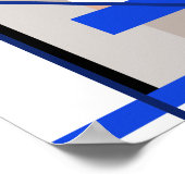 Blauw Oranje grijs wit MCM Abstract Poster (Hoek)