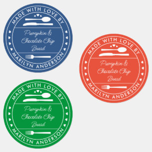 Blauw Oranje groen gemaakt met liefdescadeau Labels