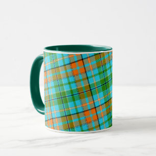 Blauw Oranje Groen Geruit Schotse Design Mok