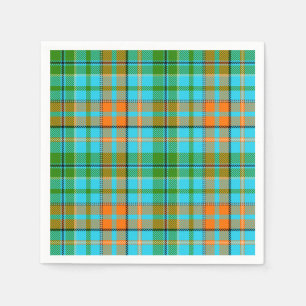 Blauw Oranje Groen Geruit Schotse Ruit Ontwerp Servet