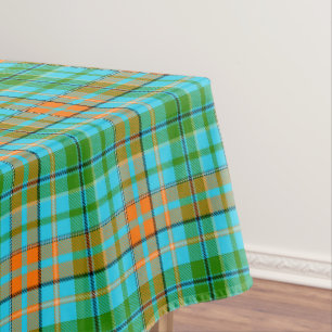 Blauw Oranje Groen Geruit Schotse Ruit Ontwerp Tafelkleed