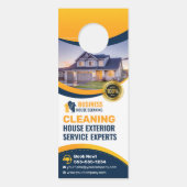 Blauw Oranje Huis Wassen Exterieur Schoonmaak Serv Deurhanger (Voorkant)