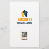 Blauw Oranje Huis Wassen Exterieur Schoonmaak Serv Flyer (Achterkant)