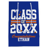 Blauw|Oranje jaar Medium Cadeauzakje (Achterkant)