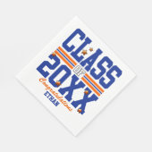 Blauw|Oranje jaar Servet (Hoek)