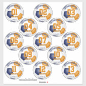blauw oranje kinder voetbalteam kleuren van 13 sticker (Vel)