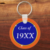 Blauw, Oranje, klassenreünie voor- of wijzigingskl Sleutelhanger (Achterkant)