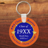 Blauw, Oranje, klassenreünie voor- of wijzigingskl Sleutelhanger (Voorkant)