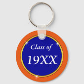 Blauw, Oranje, klassenreünie voor- of wijzigingskl Sleutelhanger (Achterkant)
