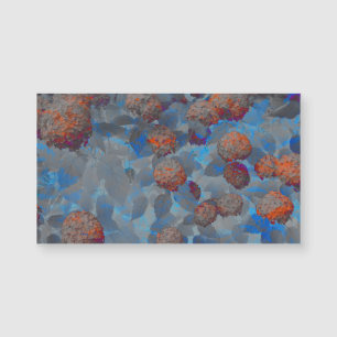 Blauw oranje kleurenbloempatroon digitale kunst