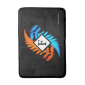 Blauw Oranje monogram met Japanse schildpadden Badmat (Voorkant Verticaal)