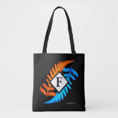 Blauw Oranje monogram met Japanse schildpadden Tote Bag (Voorkant)