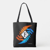 Blauw Oranje monogram met Japanse schildpadden Tote Bag (Achterkant)