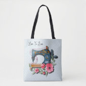 Blauw Oranje naaiwerk Tote Bag (Voorkant)