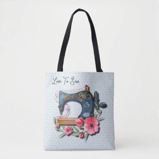 Blauw Oranje naaiwerk Tote Bag (Voorkant)