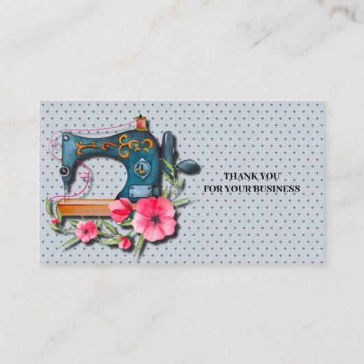 Blauw Oranje naaiwerk Visitekaartje (Achterkant)