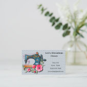 Blauw Oranje naaiwerk Visitekaartje (Staand voorkant)