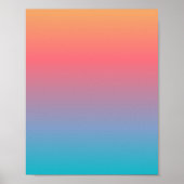 Blauw Oranje Ombre Poster (Voorkant)
