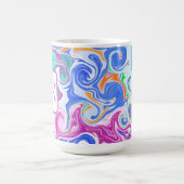 Blauw, Oranje, Paars en Blauwgroen kunstmonogram Koffiemok (Center)