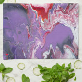 Blauw Oranje Paars Rood Abstract Theedoek (Gevouwen)