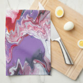 Blauw Oranje Paars Rood Abstract Theedoek (Quarter Fold)