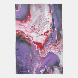 Blauw Oranje Paars Rood Abstract Theedoek