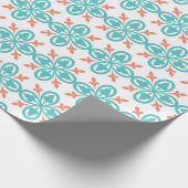 Blauw Oranje Patroon Cadeaupapier (Hoek)