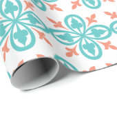 Blauw Oranje Patroon Cadeaupapier (Rol Hoek)
