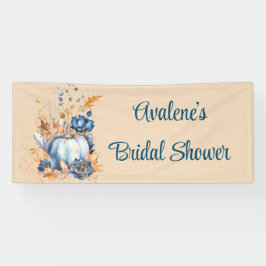 Blauw Oranje Pompoen Pioen Bruiloft Feest Spandoek