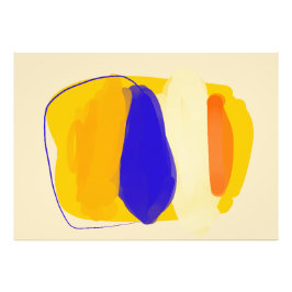 Blauw & oranje Poster