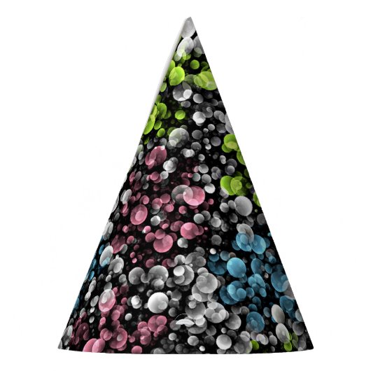 Blauw Oranje roze kalk groen poladots patroon Feesthoedjes (Links)