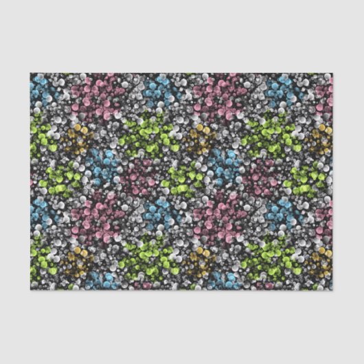 Blauw Oranje roze kalkgroene pokstift kunstpatroon Tissuepapier (Voorkant)