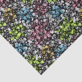 Blauw Oranje roze kalkgroene pokstift kunstpatroon Tissuepapier (Detail)