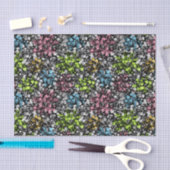 Blauw Oranje roze kalkgroene pokstift kunstpatroon Tissuepapier (Craft)