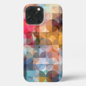 Blauw Oranje roze Paarse mozaïekkunst patroon iPhone Hoesje (Achterkant)