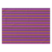 Blauw Oranje Roze Verticaal Strepen Design Tafelkleed (Voorkant (Horizontaal))