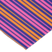 Blauw Oranje Roze Verticaal Strepen Design Tafelkleed (Gekanteld)
