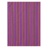 Blauw Oranje Roze Verticaal Strepen Design Tafelkleed (Voorkant)
