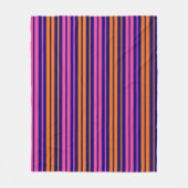 Blauw Oranje Roze Verticale Strepen Design   Fleece Deken (Voorkant)