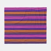 Blauw Oranje Roze Verticale Strepen Design   Fleece Deken (Voorkant (Horizontaal))