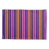 Blauw Oranje Roze Verticale Strepen Design Kussensloop (Achterkant)