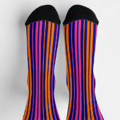 Blauw Oranje Roze Verticale Strepen Design   Sokken (Top)