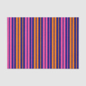 Blauw Oranje Roze Verticale Strepen Design Tissuepapier (Voorkant)